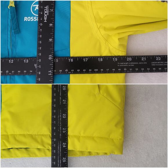 Rossignol Ski Jacket Unisex YOUTH Size 10 Neon Yellow Blue Apres Ski Vail Alps - Picture 10 of 10
